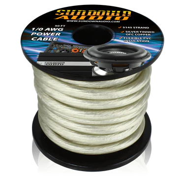 1/0 SILVER or BLACK  Tinned OFC Oxygen Free Copper Power Cable(by the FT)