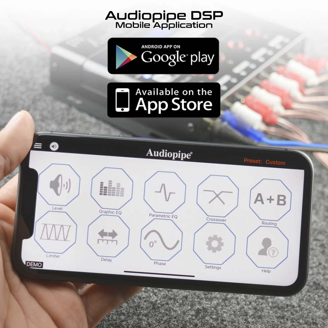 ADSPCLEANAPP - Audiopipe 1-In/4-Out Digital Signal Processor - APP Controlled