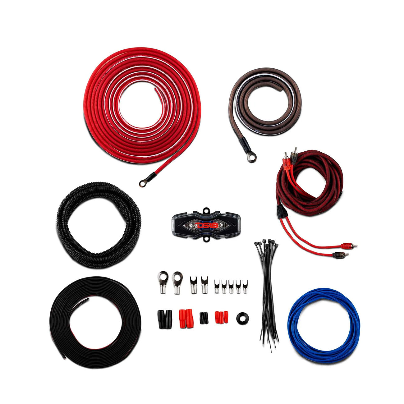 AMPKIT8DS - DS18 8 Gauge Amplifier Wiring Kit CCA Ultra Flex - 840 Watts RMS