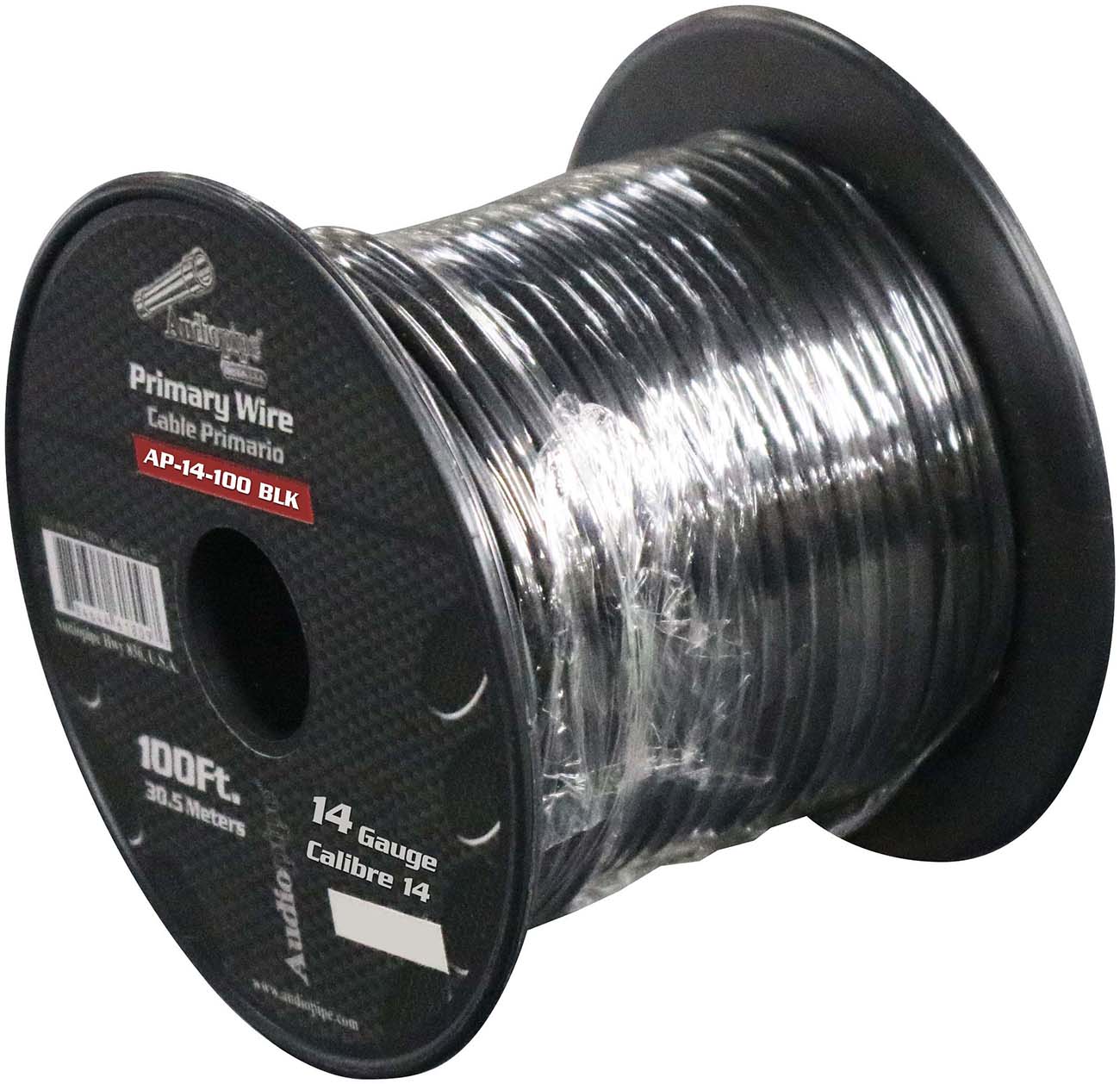 AP14100BK - Audiopipe Primary Wire 14-Gauge 100 Foot Spool - Black