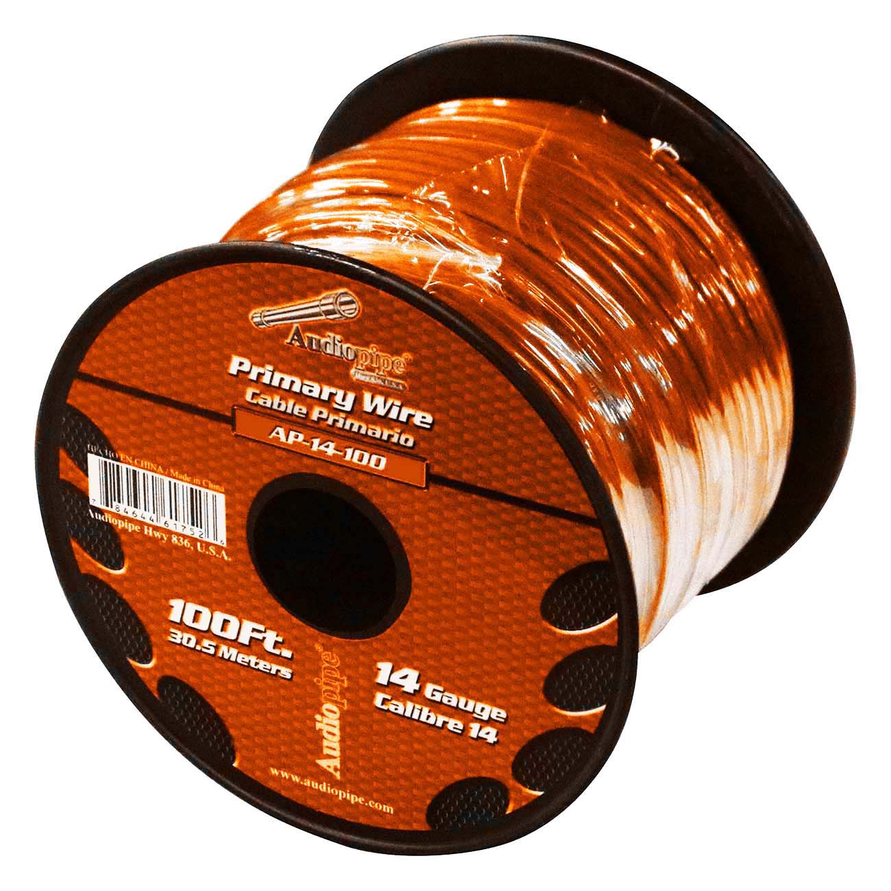 AP14100OR - Audiopipe Primary Wire 14-Gauge 100 Foot Spool - Orange