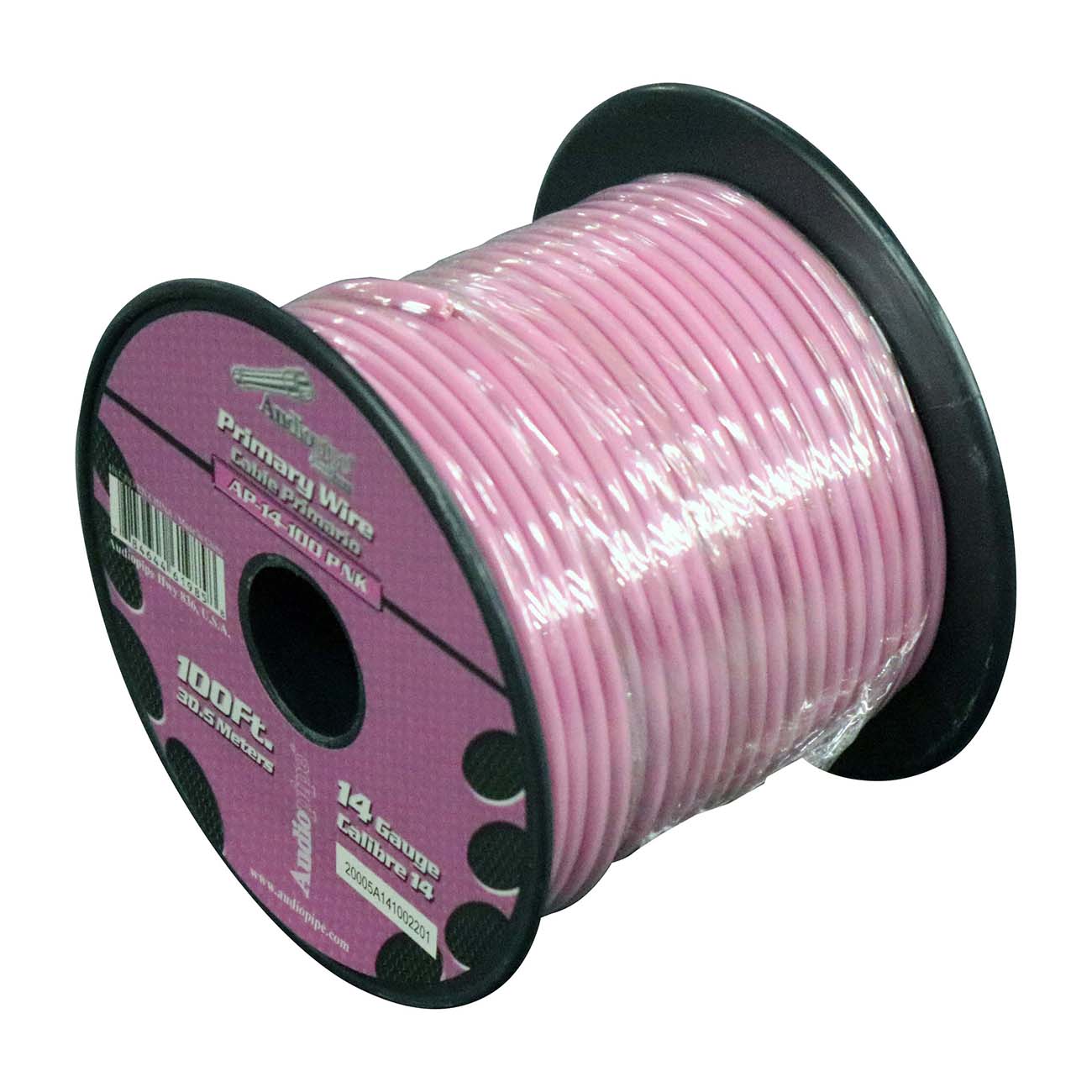 AP14100PK - Audiopipe Primary Wire 14-Gauge 100 Foot Spool - Pink