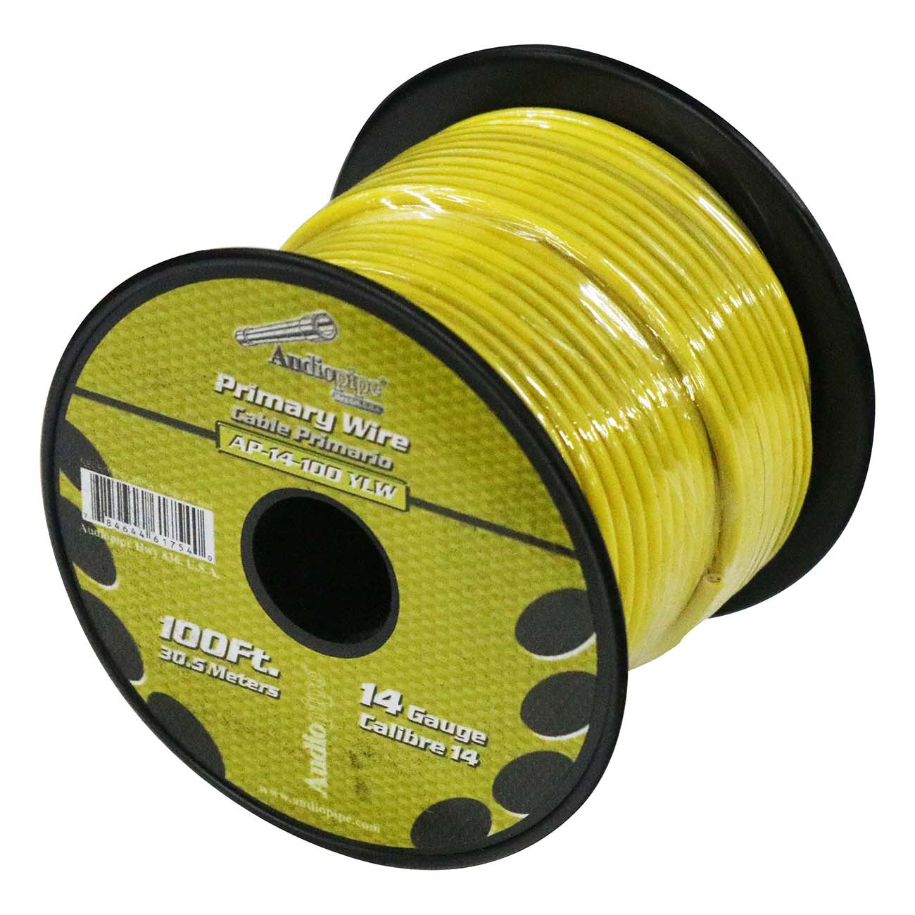 AP14100YW - Audiopipe Primary Wire 14-Gauge 100 Foot Spool - Yellow