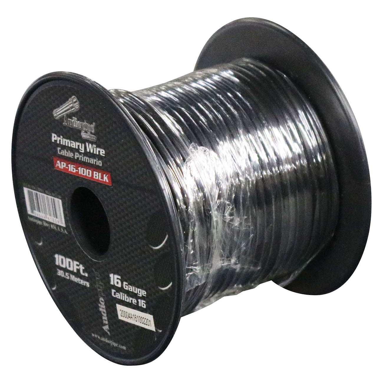 AP16100BK - Audiopipe Primary Wire 16-Gauge 100 Foot Spool - Black