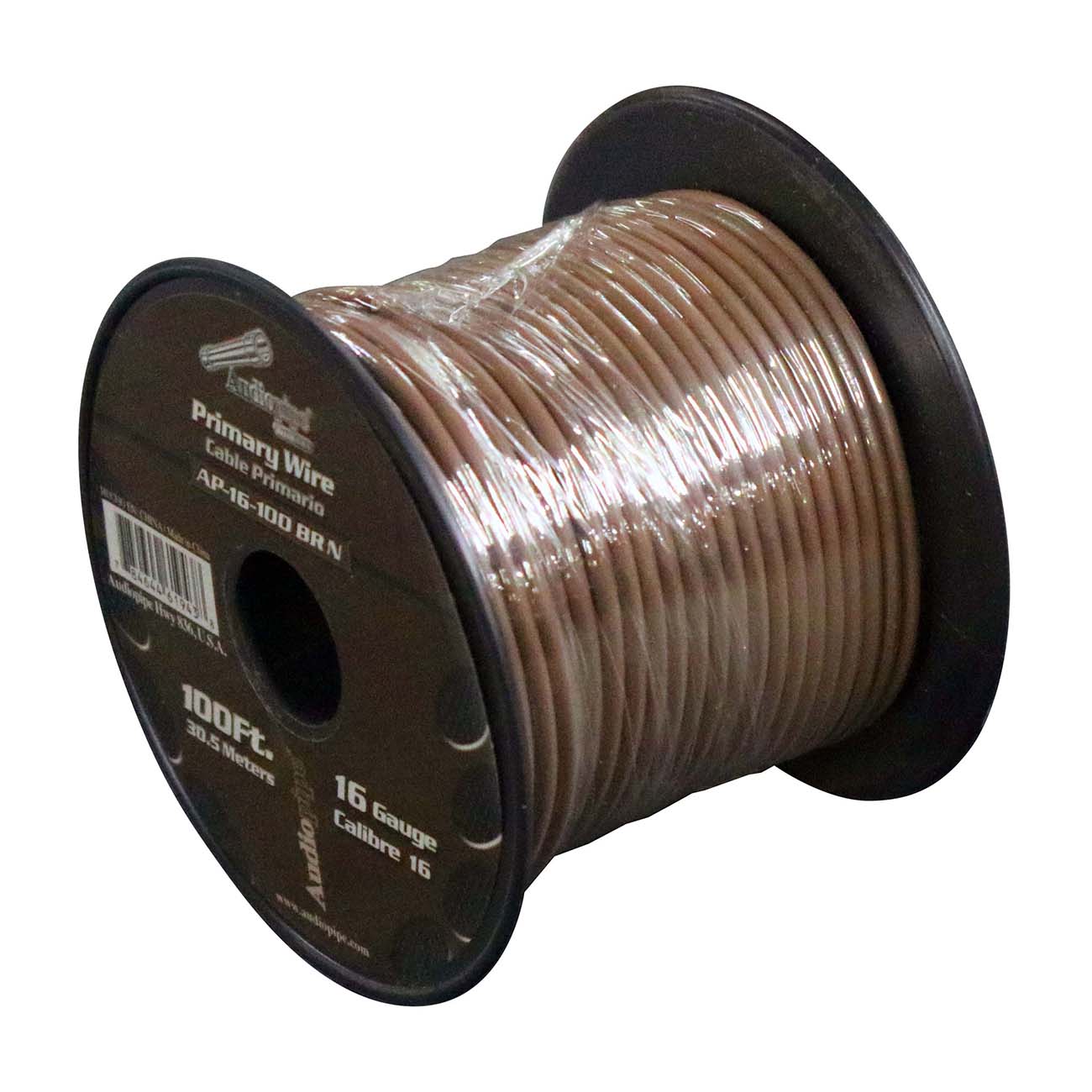 AP16100BR - Audiopipe Primary Wire 16-Gauge 100 Foot Spool - Brown