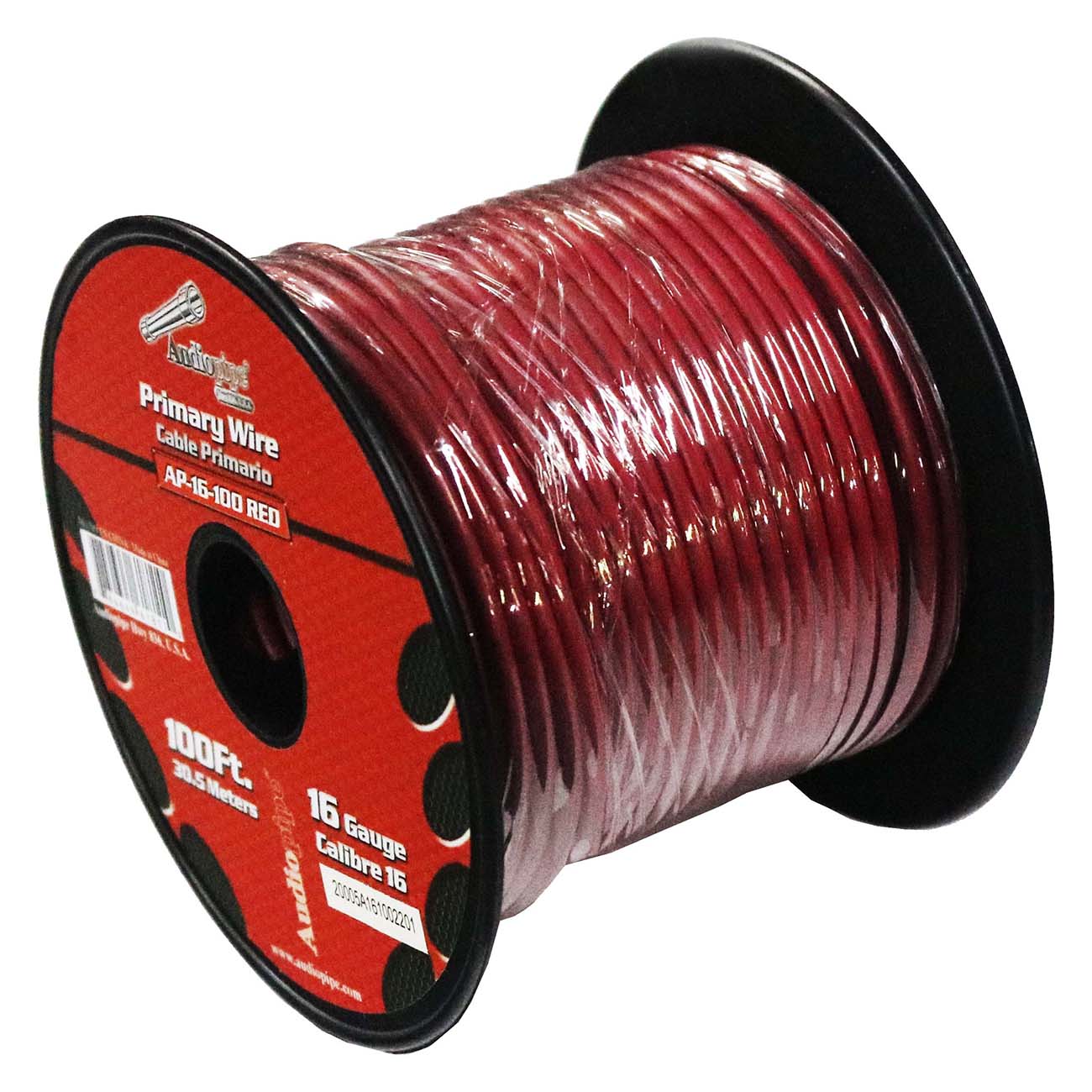 AP16100RD - Audiopipe Primary Wire 16-Gauge 100 Foot Spool - Red