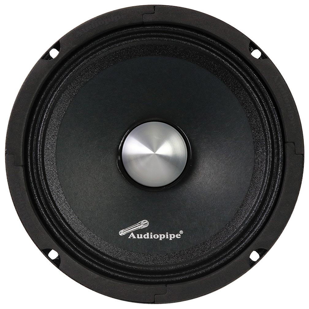 APMB628PC - Audiopipe Low Mid Frequency Loudspeaker 6" 200W Max Each - Silver Bullet Dust Cap