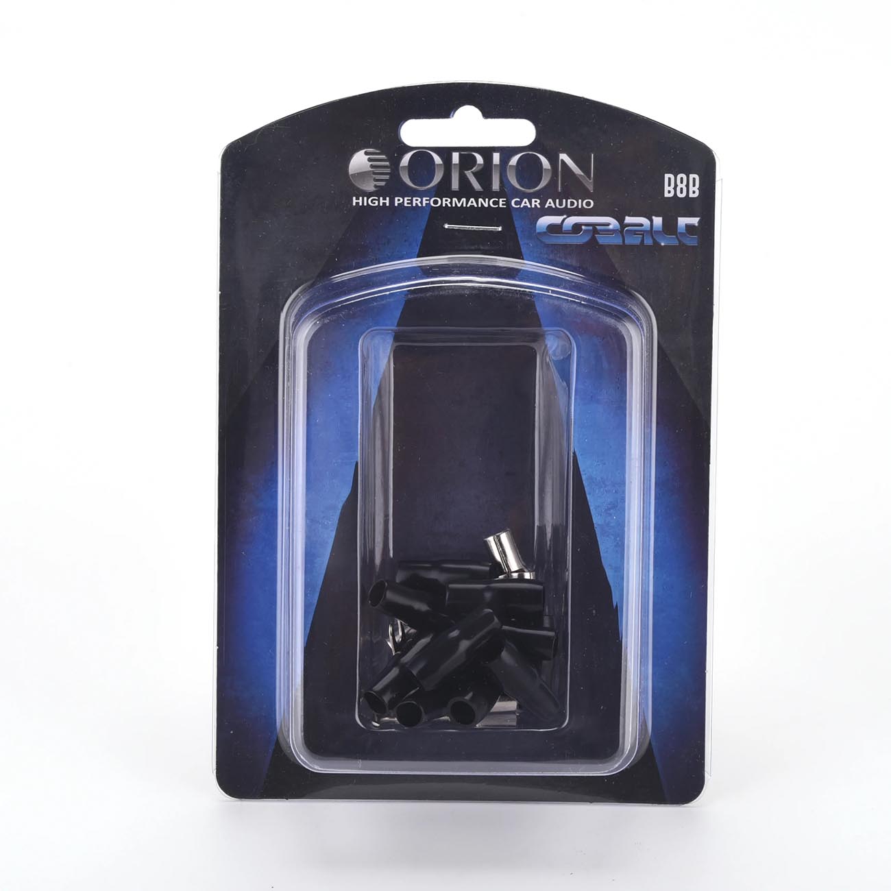 B8B - Orion Wired Series Barrier Spade Terminal 8 Gauge #10 Gold – Black (10 Pack)