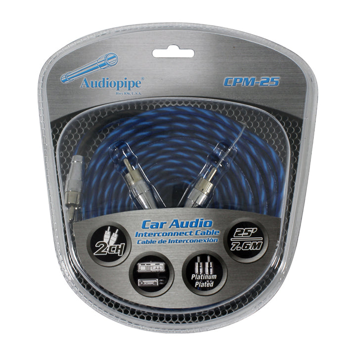 CPM25 - Audiopipe 25-Foot Platinum Plated Interconnect RCA Cable