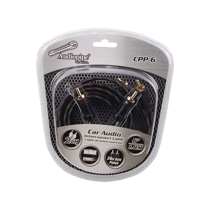 CPP6 - Audiopipe 6-Foot Gold Plated Interconnect RCA Cable