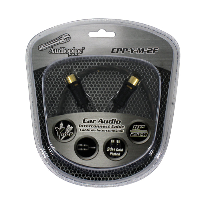 CPPYM2F - Audiopipe 1M/2F Y-Splitter Gold Plated Interconnect RCA Cable