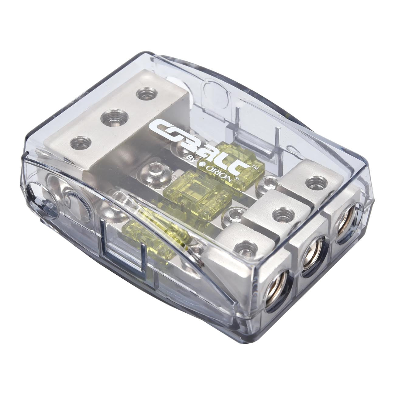 DBF1434 - Orion Cobalt Mini ANL 1 In/3 Out 4/8 ga. Distribution Block with (3) 100A MANL Fuses