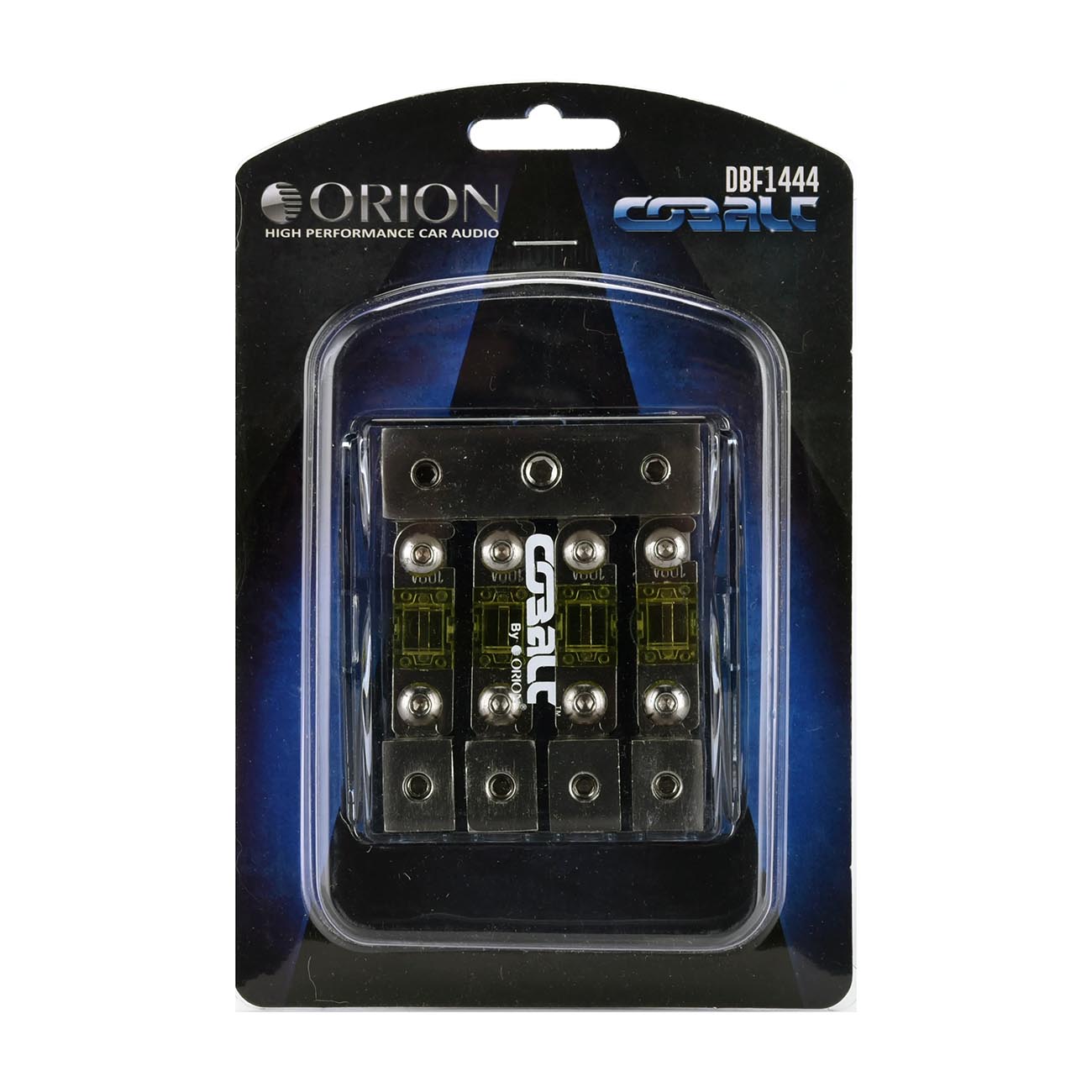 DBF1444 - Orion Cobalt Mini ANL 1 In/4 Out 4/8 ga. Distribution Block with (4) 100A MANL Fuses