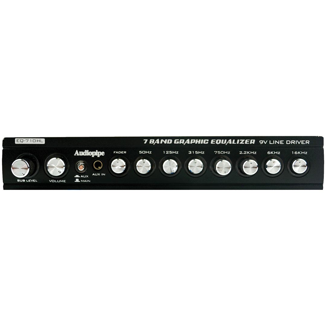 EQ710HL - Audiopipe 7 Band Graphic Equalizer with HI/LO Converter (9V Line Driver)