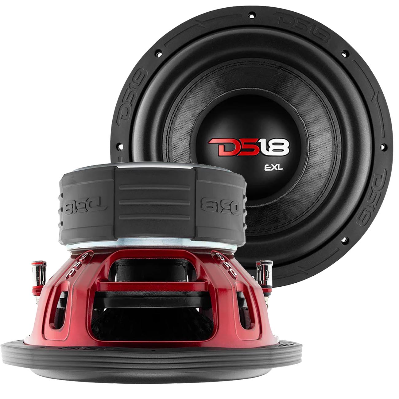 EXLX104D - DS18 EXL Red Frame 10" Subwoofer Dvc 4-Ohms 1700 Watts Max