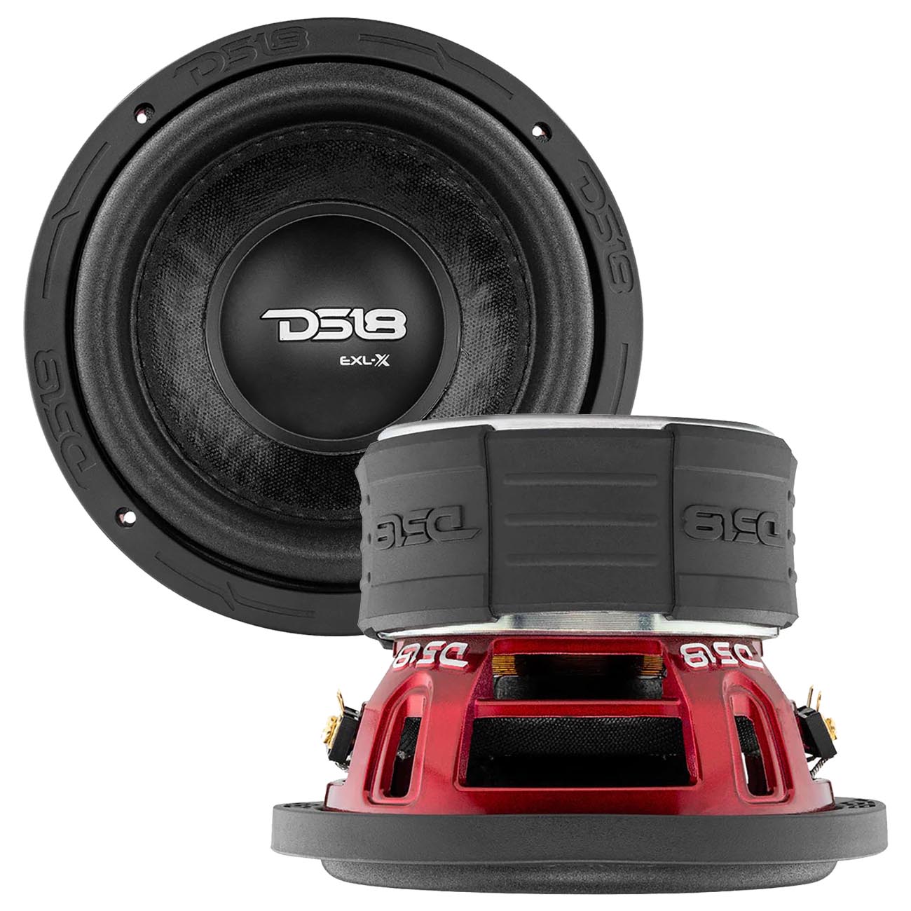 EXLX62D - DS18 EXL Red Frame 6.5" Subwoofer Dvc 2-Ohms 800 Watts Max