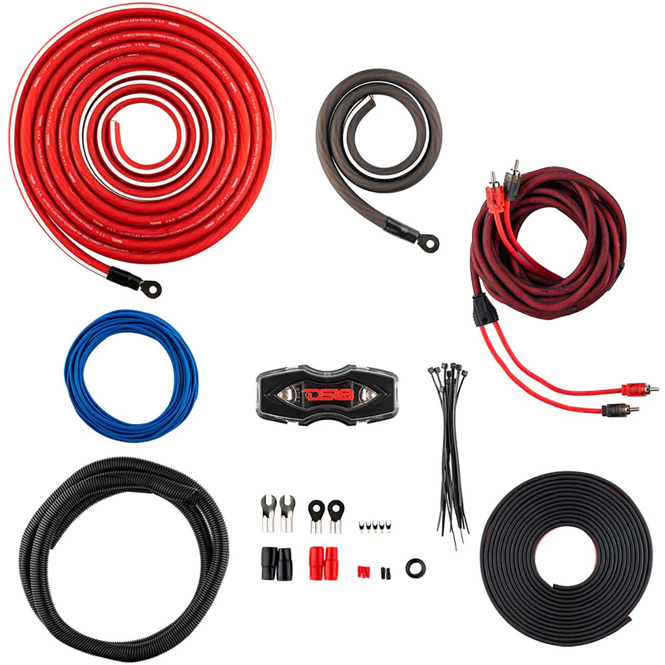 OFCKIT0 - DS18 0 Gauge Amplifier Wiring Kit OFC 100% Copper - 3000 Watts RMS