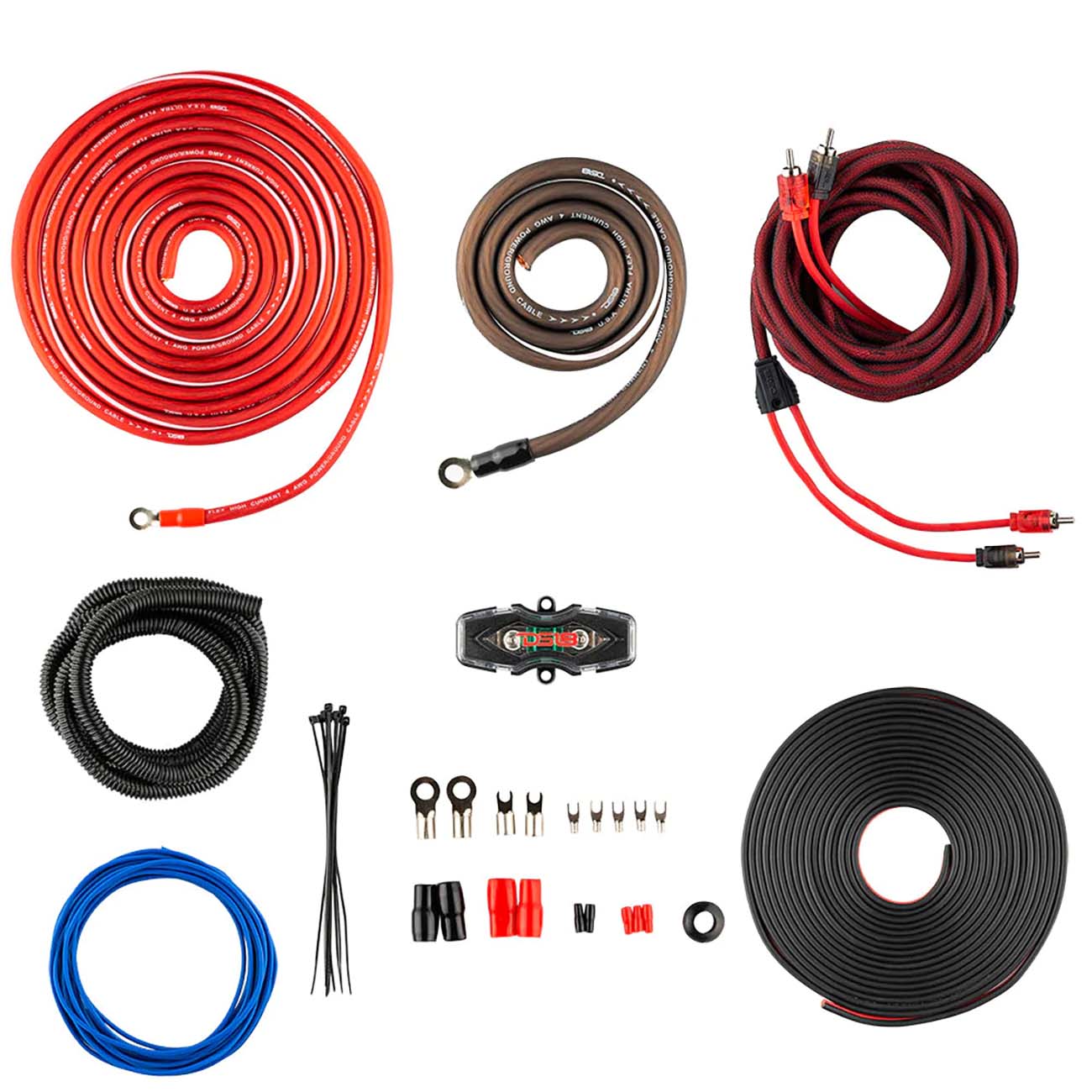 OFCKIT4 - DS18 4 Gauge Amplifier Wiring Kit OFC 100% Copper - 1800 Watts RMS