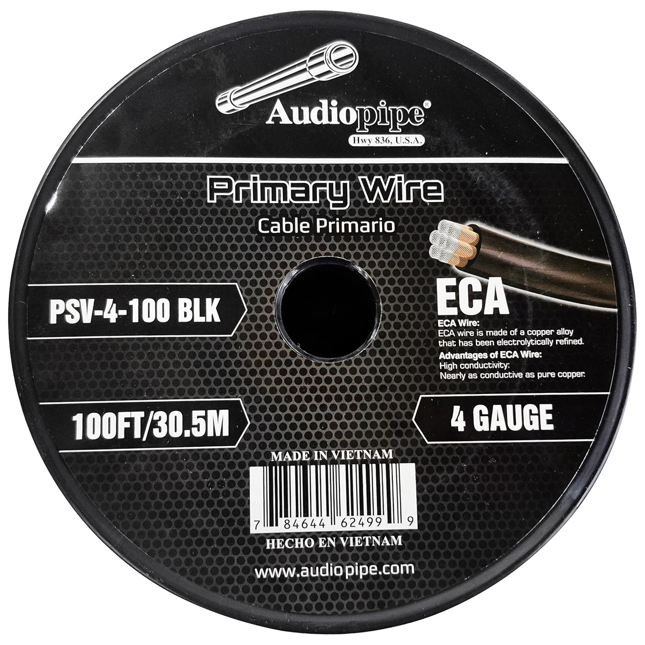 PSV4100BLK - Audiopipe Flexible Power Cable 4 Gauge 100 Foot - Black