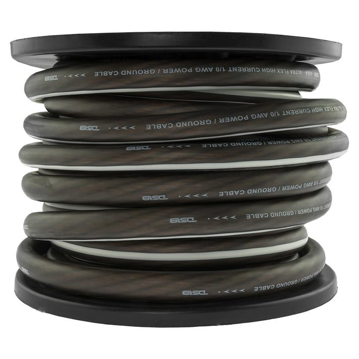 PW10GA50BK - DS18 Ultra Flex CCA Power Wire 1/0 Gauge 50 Foot - Black