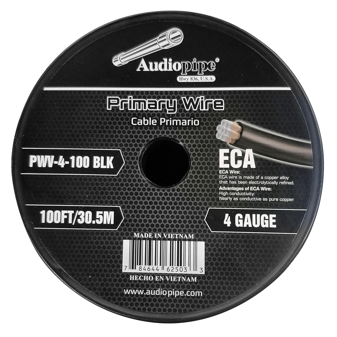 PWV4100BLK - Audiopipe Flexible ECA Power Cable 4 Gauge 100 Foot - Black