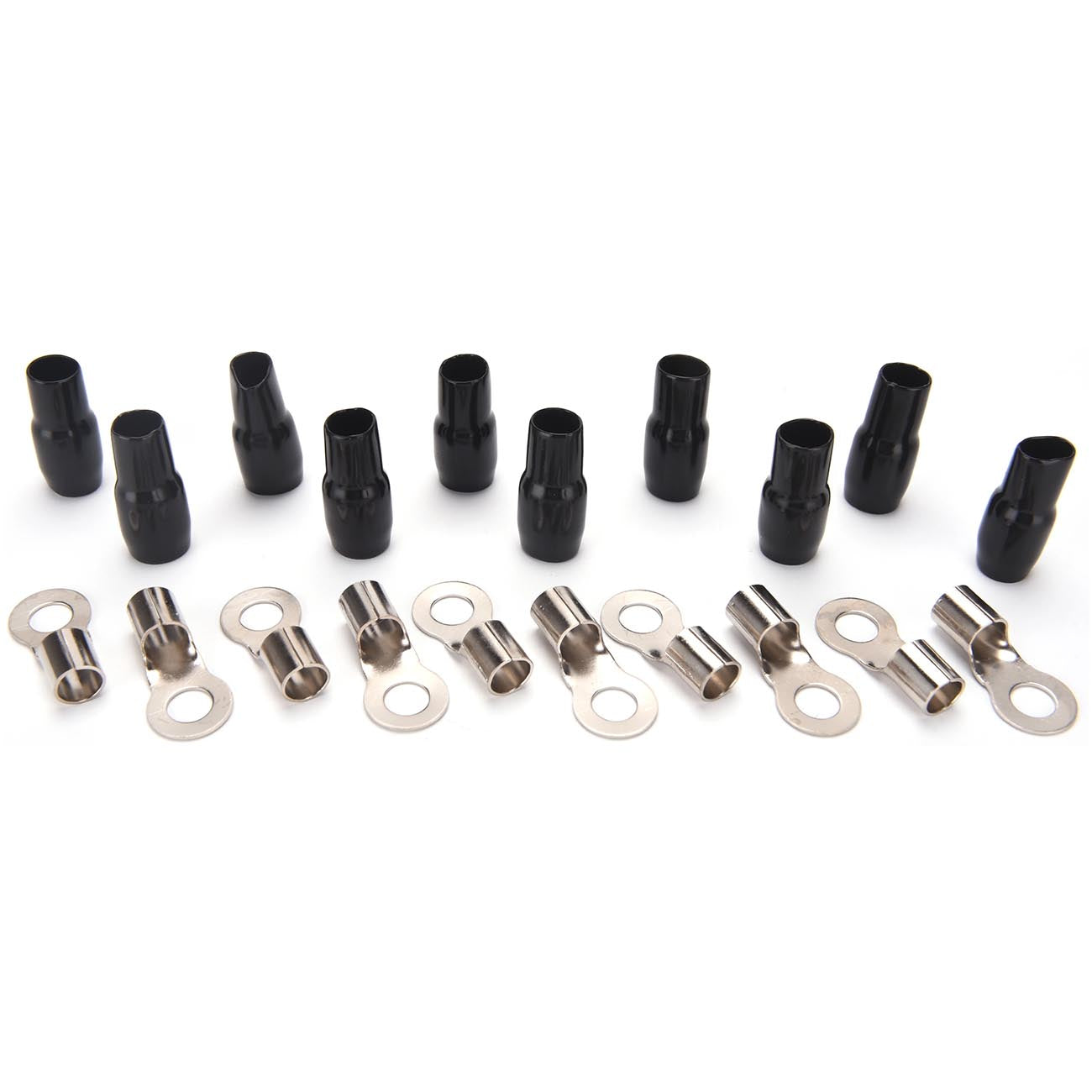 RT4BORION - Orion Ring Terminal for 4 Gauge with 5/16" Hole and Nickel Finish - Black jacket (10 Pack)