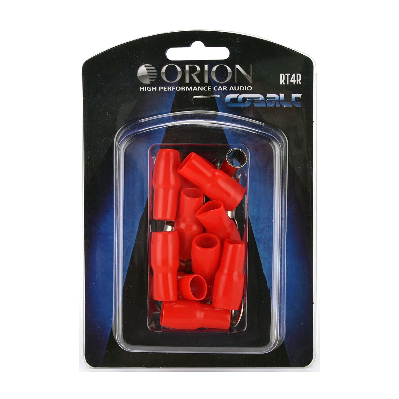 RT4RORION - Orion Ring Terminal for 4 Gauge with 5/16" Hole and Nickel Finish - Red jacket (10 Pack)