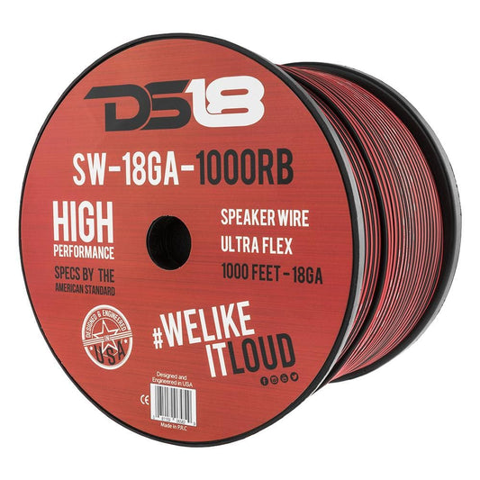 SW18GA1000RB - DS18 Ultra Flex CCA Speaker Wire 18 Gauge 1000 Foot – Red/Black