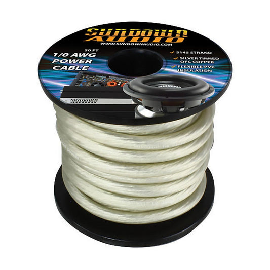 0AWGPOWERCABLESL - Sundown Audio 1/0 AWG Power Cable Silver - 50 ft.