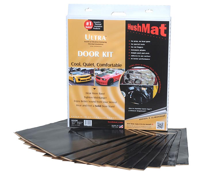 10200 - HushMat Ultra Door Kit Black-ten 12"x12" Sheets (10 sq. ft.)