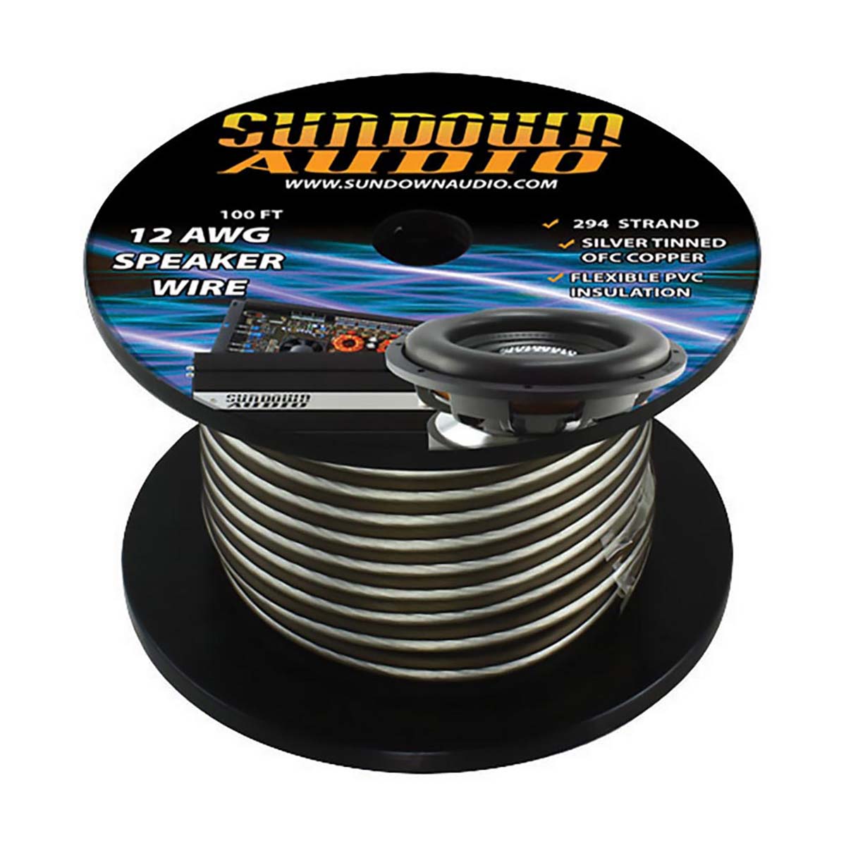 12AWGSPEAKERWIRE - Sundown Audio 12 AWG Speaker Wire – 100 Ft.