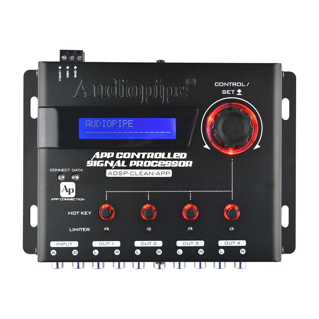 ADSPCLEANAPP - Audiopipe 1-In/4-Out Digital Signal Processor - APP Controlled
