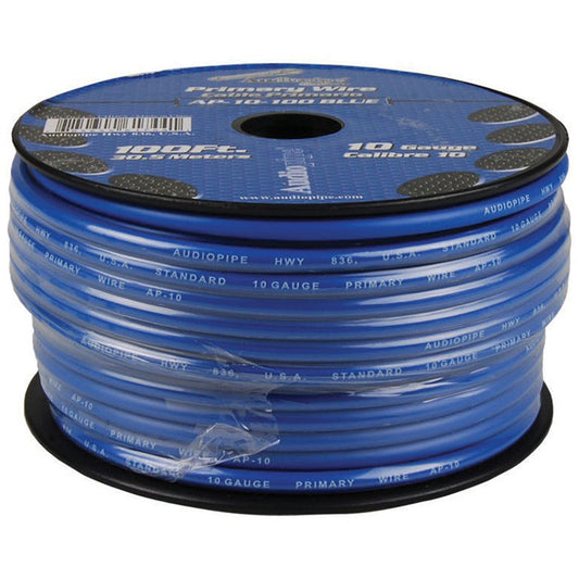 AP10100BL - Audiopipe 10 Gauge 100Ft Primary Wire Blue