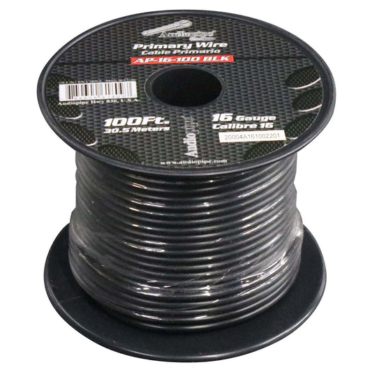 AP16100BK - Audiopipe 16 gauge 100ft Black primary wire