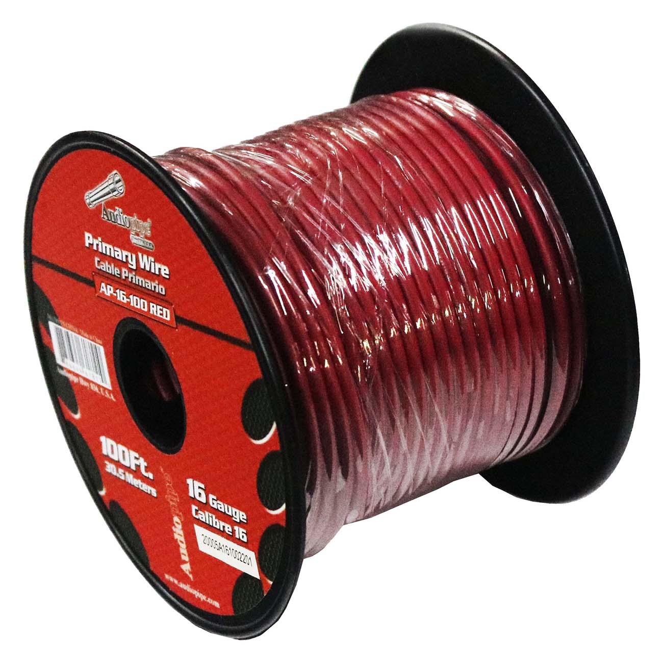 AP16100RD - Audiopipe 16 gauge 100ft Red primary wire