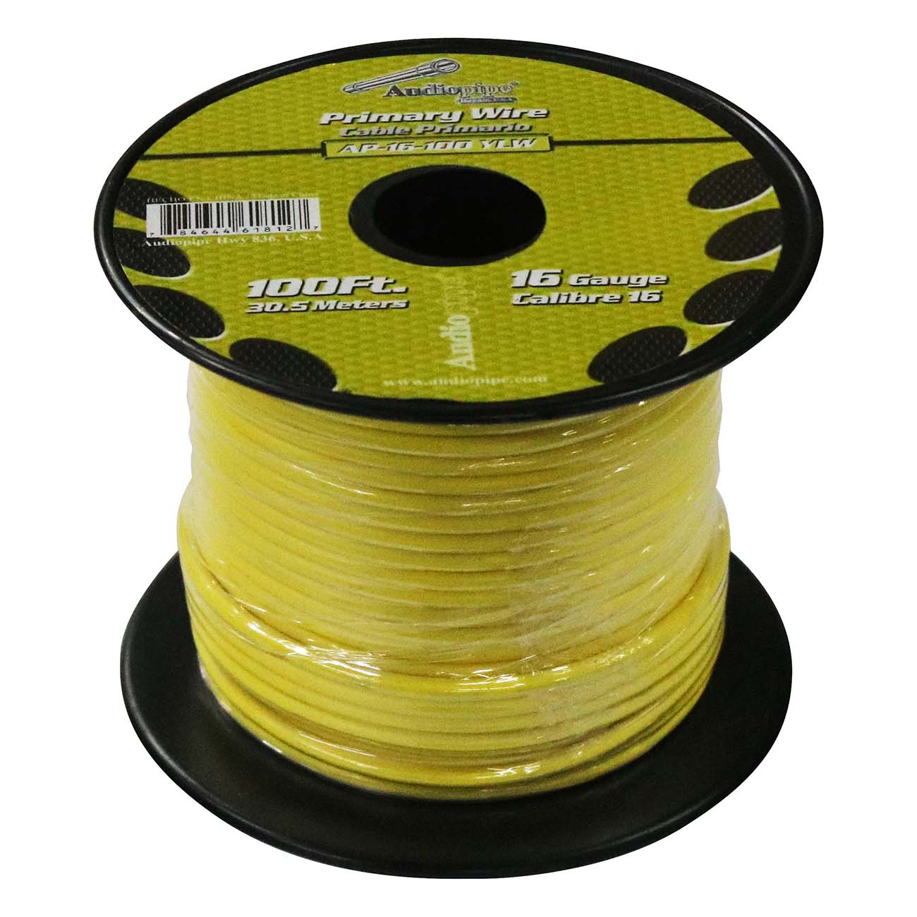 AP16100YW - Audiopipe 16 gauge 100ft Yellow primary wire