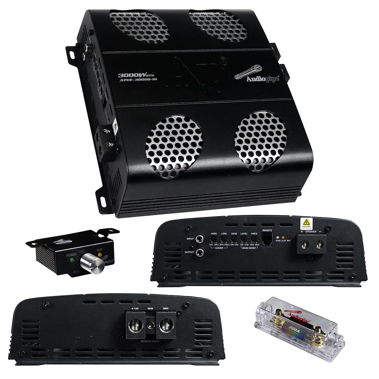 APHF3000DH1 - Audiopipe Full Range Class D Monoblock Amplifier 3000 Watts