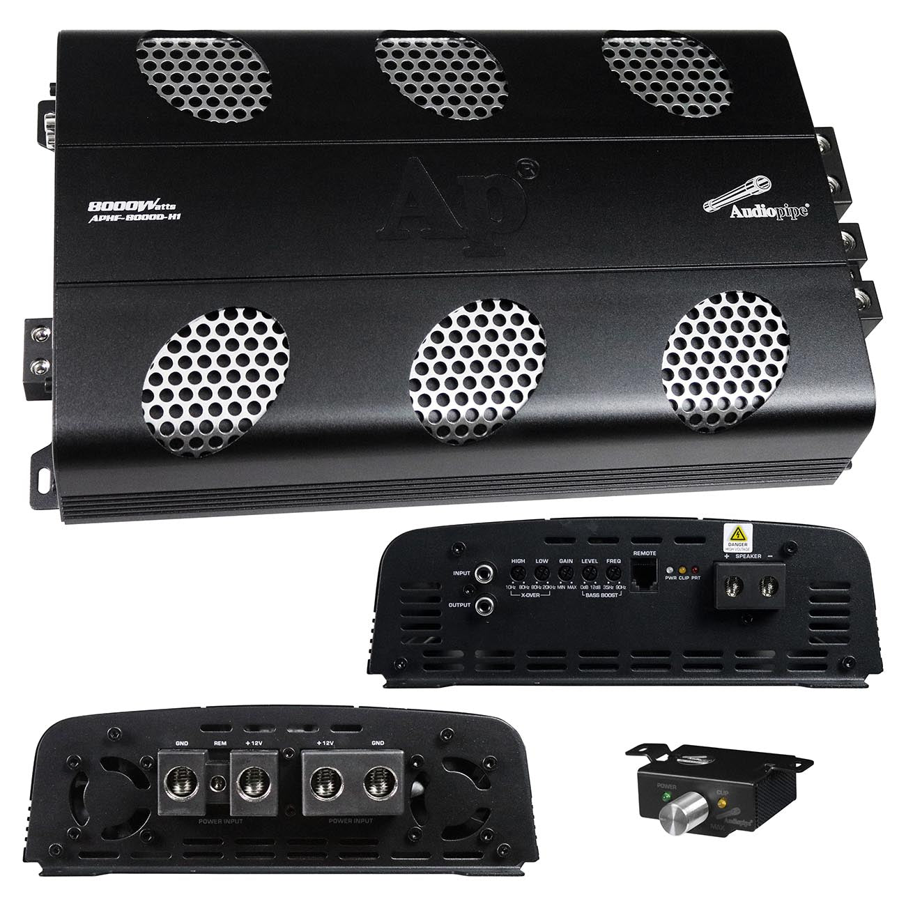 APHF8000DH1 - Audiopipe Full Range Class D Monoblock Amplifier 8000 Watts