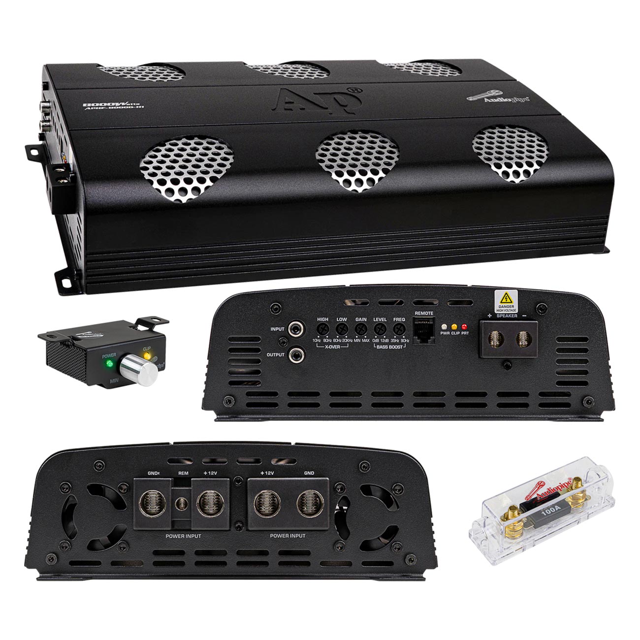 APHF8000DH2 - Audiopipe Full Range Class D Monoblock Amplifier 8000 Watts RMS 2 OHM STABLE