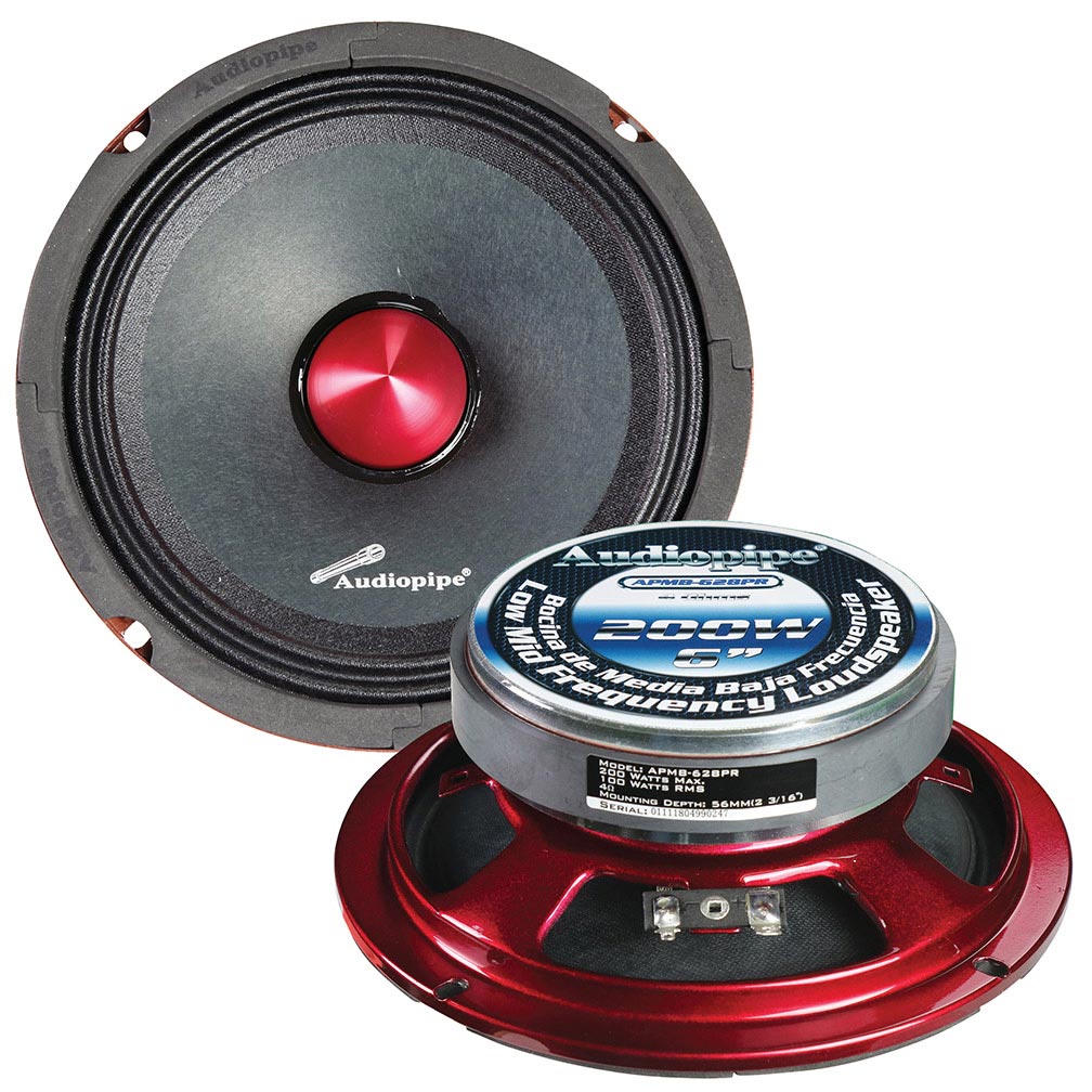 APMB628PR - Audiopipe Low Mid Frequency Loudspeaker 6" 200W Max Each