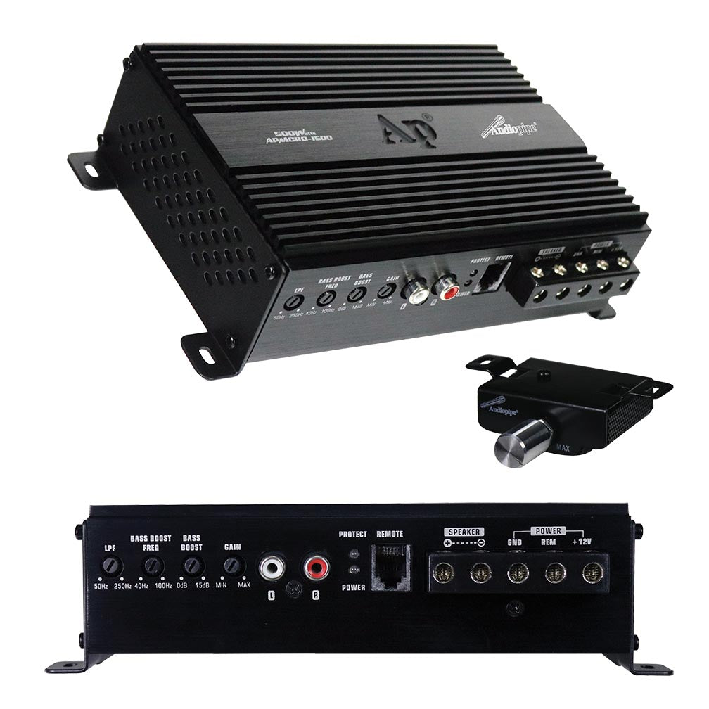APMCRO1500 - Audiopipe Micro Class-D Monoblock Amplifier 500 Watts
