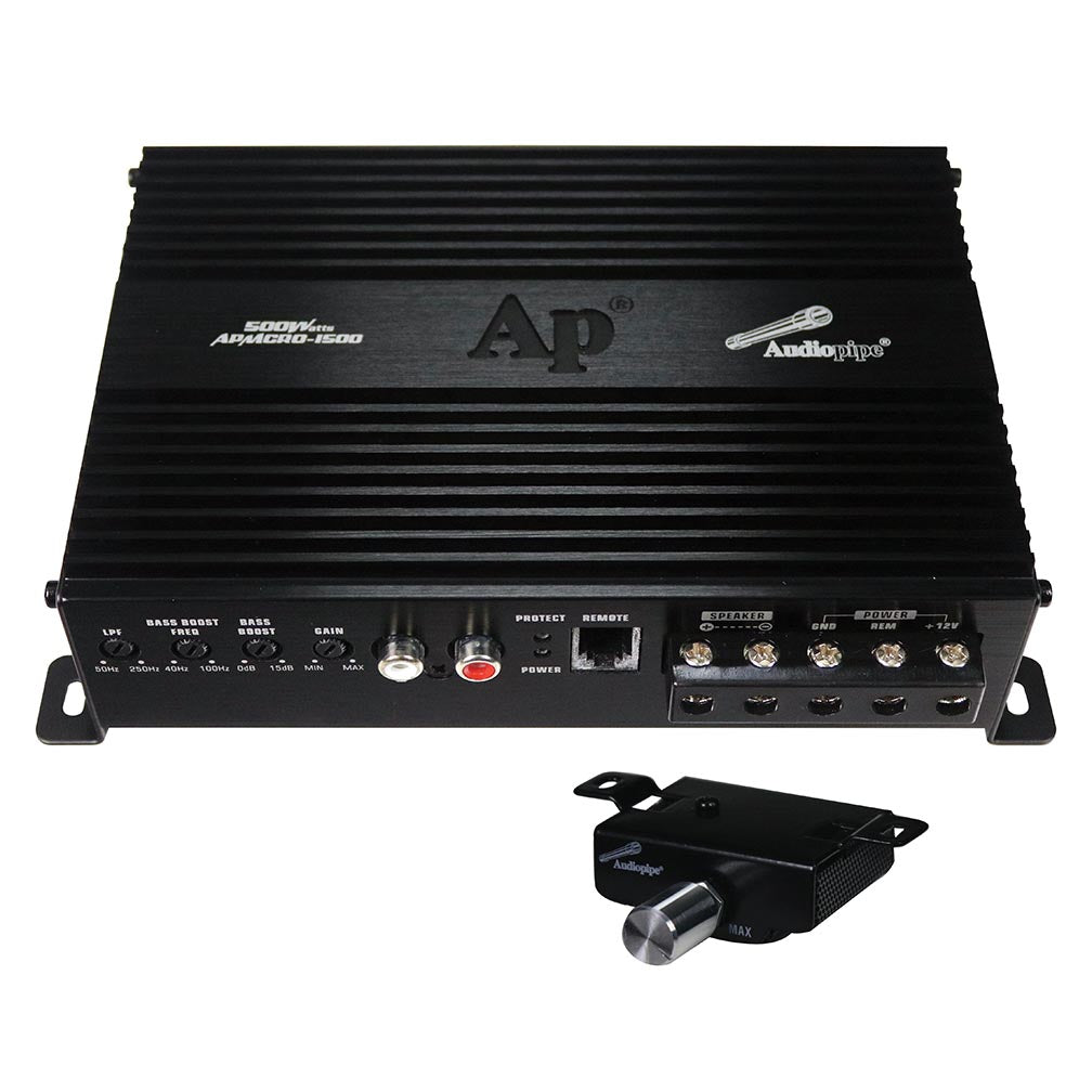 APMCRO1500 - Audiopipe Micro Class-D Monoblock Amplifier 500 Watts