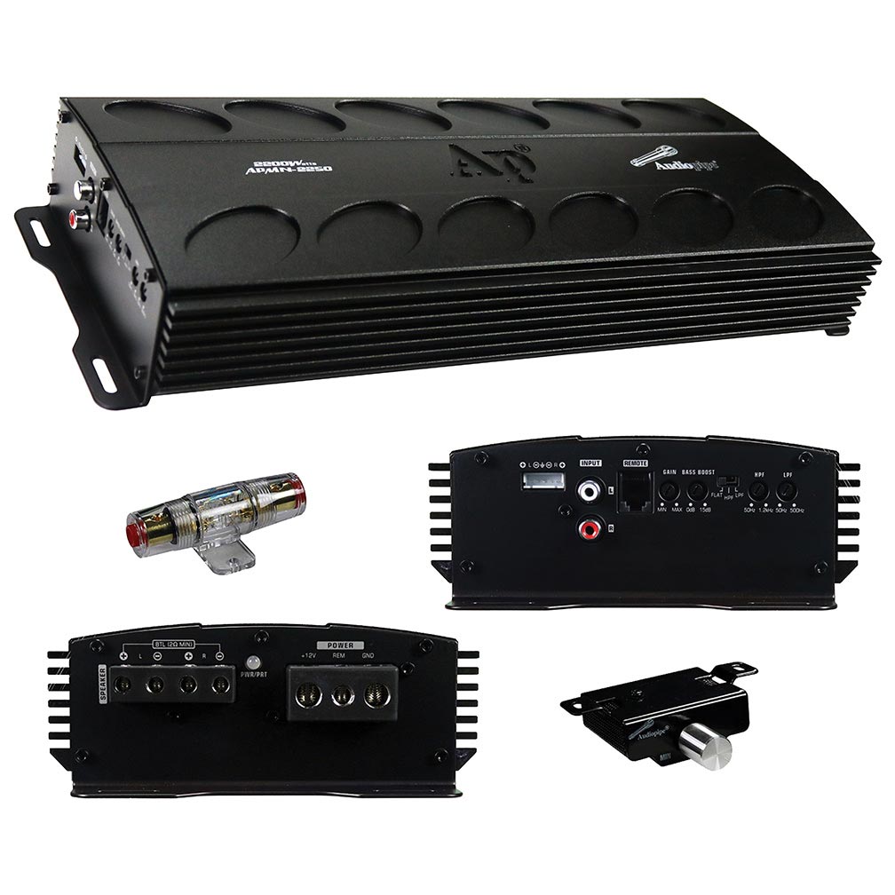 APMN2250 - Audiopipe 2200 Watt 2 Channel Mini Amplifier Full Range Cla ...