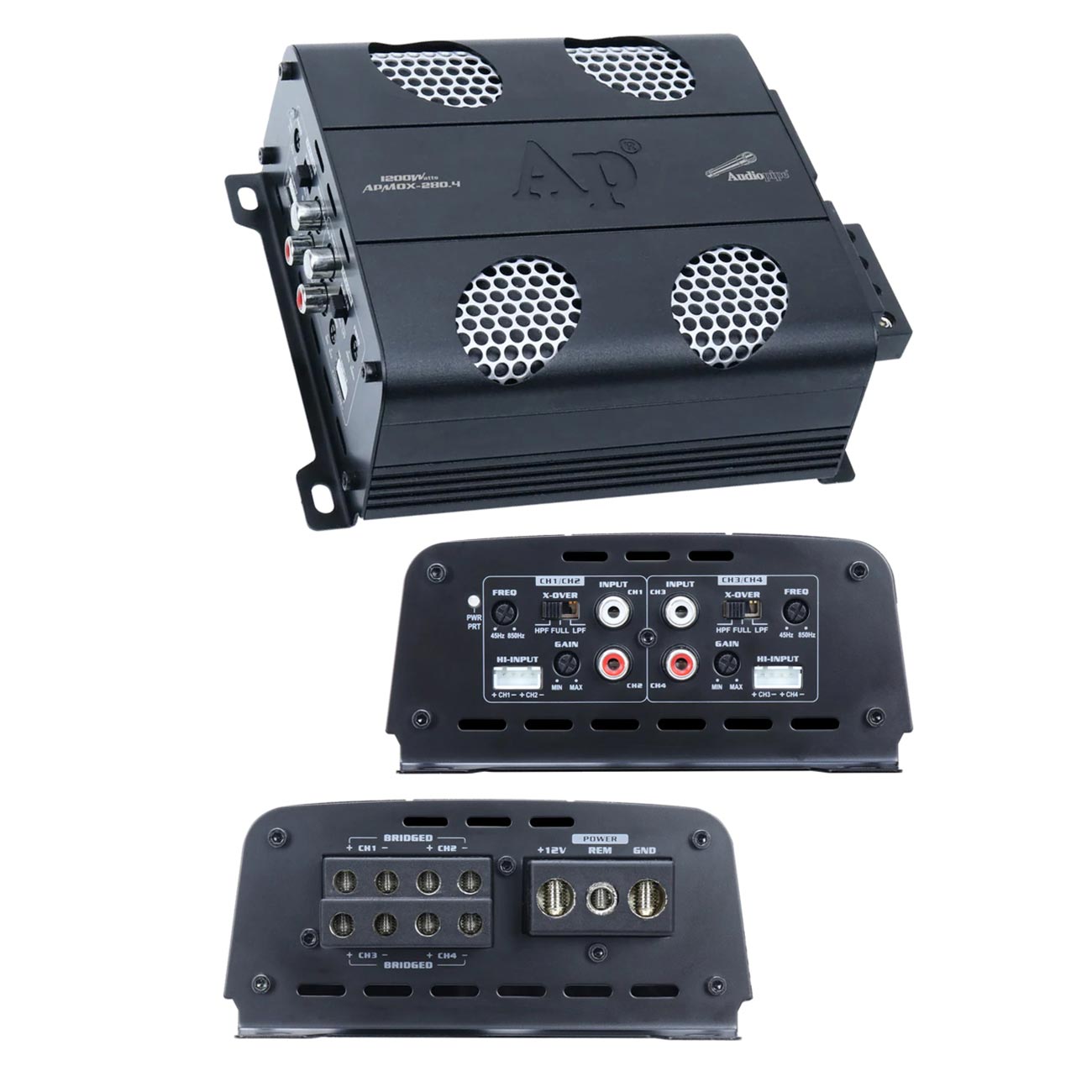 APMOX2804 - Audiopipe 4 Channel Compact Amplifier 1200 Watts