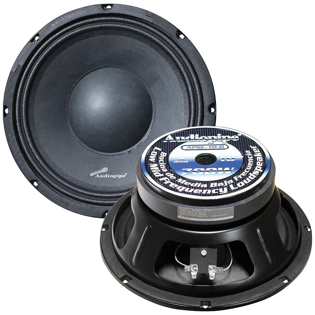 APSL10D - Audiopipe 10″ Low Mid Frequency Speaker 350W RMS/700W Max 8 Ohm