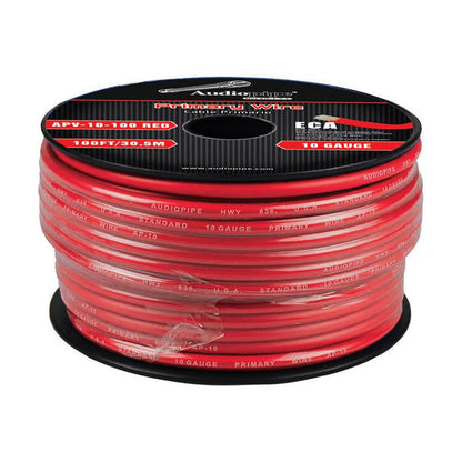 APV10100RED - Audiopipe Flexible ECA Primary Cable 10 Gauge 100 Foot – Red