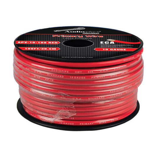 APV10100RED - Audiopipe Flexible ECA Primary Cable 10 Gauge 100 Foot – Red