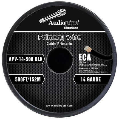 APV14500BLK - Audiopipe Flexible ECA Primary Cable 14 Gauge 500 Foot – Black