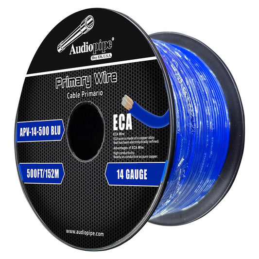 APV14500BLU - Audiopipe Flexible ECA Primary Cable 14 Gauge 500 Foot – Blue
