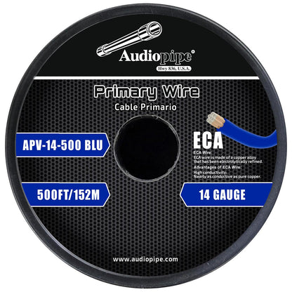 APV14500BLU - Audiopipe Flexible ECA Primary Cable 14 Gauge 500 Foot – Blue